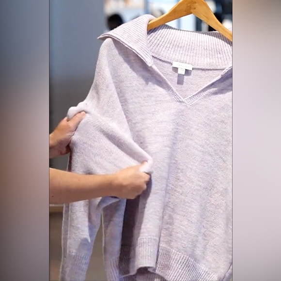 Topshop Lilac V-Neck Polo Sweater - Picture 2 of 4